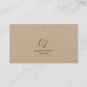 Carte De Visite Monogramme Minimaliste Luxueux Noir Ivoire Chic Él