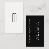 Carte De Visite Monogramme minimaliste moderne (Devant / Derrière)