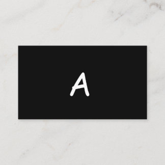 Carte De Visite monogramme minimaliste moderne blanc noir simple
