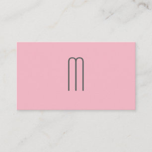 Carte De Visite Monogramme minimaliste moderne gris rose