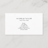 Carte De Visite Monogramme minimaliste moderne Marbre simple (Dos)