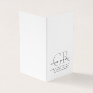 Carte De Visite Monogramme minimaliste moderne personnalisable mod