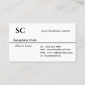 Carte De Visite Monogramme minimaliste moderne Professionnalisme p (Dos)