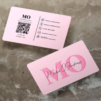 Carte De Visite Monogramme Minimaliste Moderne Professionnel QR Ro
