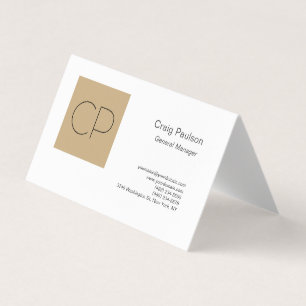 Carte De Visite Monogramme minimaliste moderne simple tendance