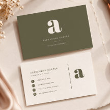 Monogramme Minimaliste Moderne Vert Olive Personna
