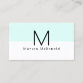 Carte De Visite Monogramme minimaliste pastel (Devant)