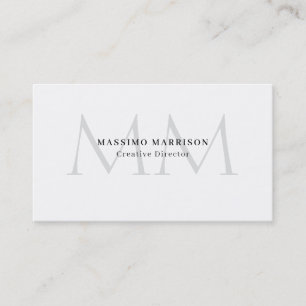 Carte De Visite Monogramme minimaliste professionnel noir et blanc