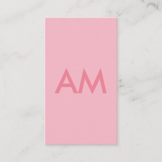 Carte De Visite Monogramme minimaliste rose (Devant)