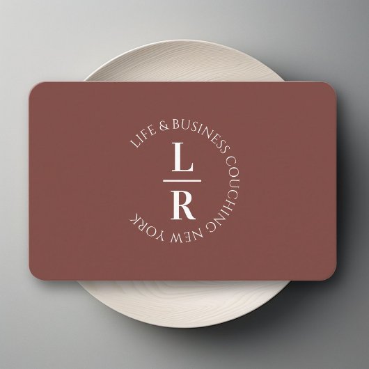 Carte De Visite Monogramme, minimaliste roux