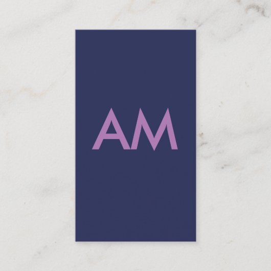 Carte De Visite Monogramme minimaliste violet (Devant)