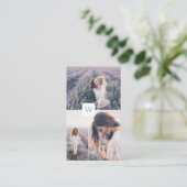 Carte De Visite Monogramme minimum de trois photos (Debout devant)