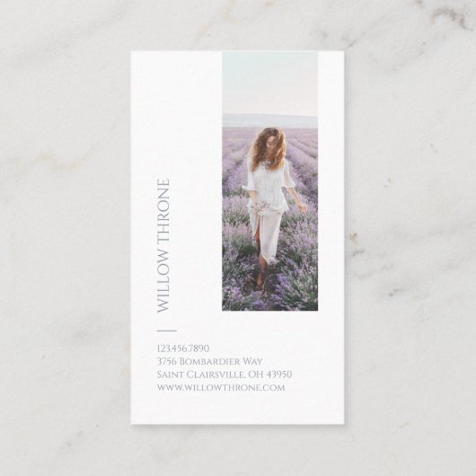 Carte De Visite Monogramme minimum de trois photos (Dos)