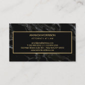 Carte De Visite Monogramme minimum professionnel Marbre noir (Dos)