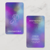 Carte De Visite Monogramme Modèle Moderne Élégant Art Abstrait (Devant / Derrière)