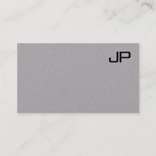Carte De Visite Monogramme Modèle Moderne Élégant Gris Professi