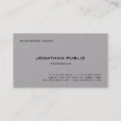 Carte De Visite Monogramme Modèle Moderne Élégant Gris Professionn (Dos)