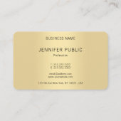 Carte De Visite Monogramme Modèle Moderne Élégant Noir Or (Dos)