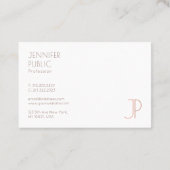 Carte De Visite Monogramme Modèle Moderne Élégant Professionnel (Dos)