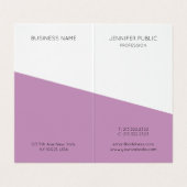 Carte De Visite Monogramme Modèle moderne violet rose (Intérieur déplié)