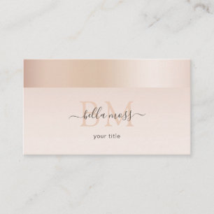 Carte De Visite Monogramme Modern Minimum Beige