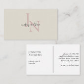 Carte De Visite monogramme moderne (Devant / Derrière)