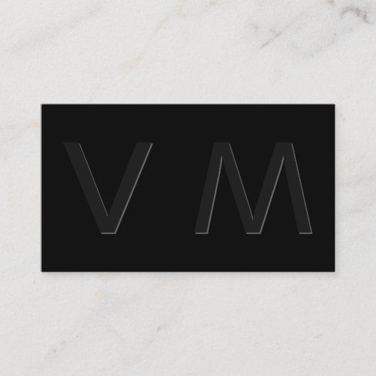 Carte De Visite Monogramme moderne 2 d'ombre (Devant)