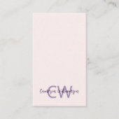 Carte De Visite Monogramme moderne à fond solide QR Code social (Devant)