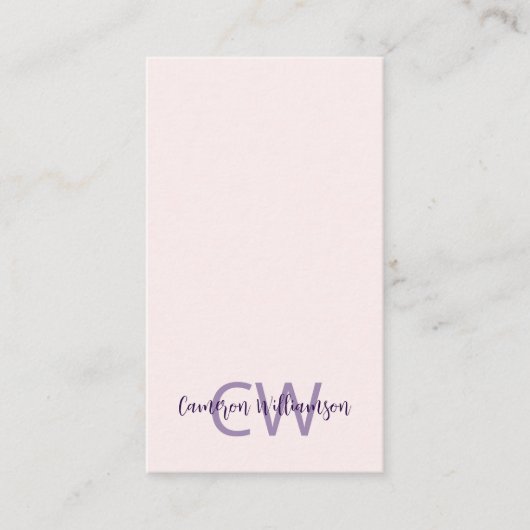 Carte De Visite Monogramme moderne à fond solide QR Code social (Devant)