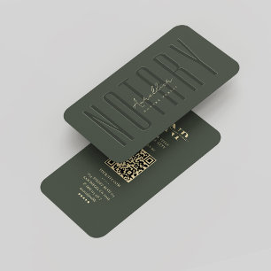 Carte De Visite Monogramme moderne Agent de signature de notaire V