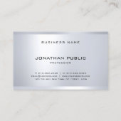 Carte De Visite Monogramme moderne Argent look élégant Simple Plai (Dos)