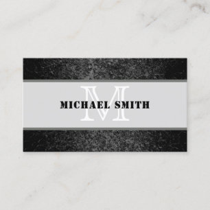 Carte De Visite Monogramme Moderne Arrière - plan noir Grunge