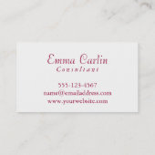 Carte De Visite Monogramme moderne avec les rayures et les cercles (Dos)