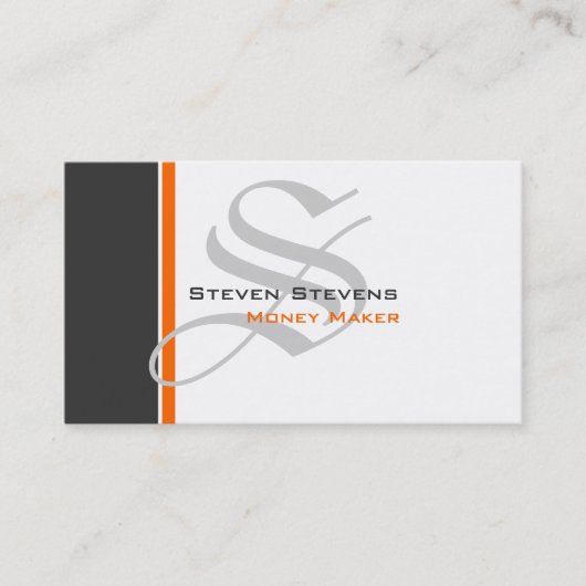 Carte De Visite Monogramme moderne B de 3 couleurs (Devant)