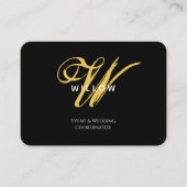 Carte De Visite Monogramme moderne Black & Gold (Devant)