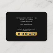 Carte De Visite Monogramme moderne Black & Gold (Dos)