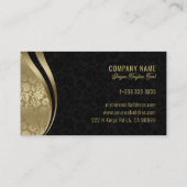 Carte De Visite Monogramme Moderne Black & Gold Dynamic Lines Busi (Dos)