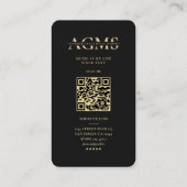 Carte De Visite Monogramme moderne Black Gold note musicale (Dos)