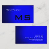 Carte de visite Monogramme moderne bleu clair (Devant / Derrière)