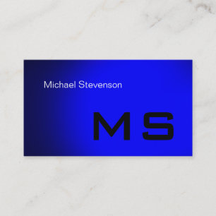 Carte de visite Monogramme moderne bleu clair