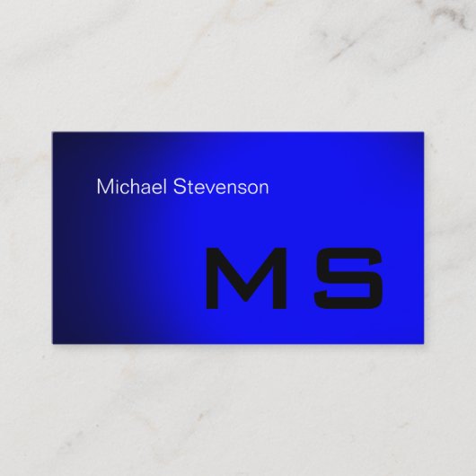 Carte de visite Monogramme moderne bleu clair (Devant)