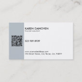 Carte De Visite Monogramme moderne bleu gris professionnel (Dos)