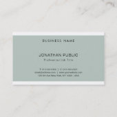 Carte De Visite Monogramme Moderne Bleu Vert Élégant Professionnel (Dos)