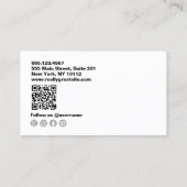 Carte De Visite Monogramme moderne Ciseaux de barbier gris (Dos)