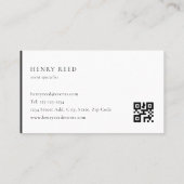 Carte De Visite Monogramme moderne classique Code QR (Dos)