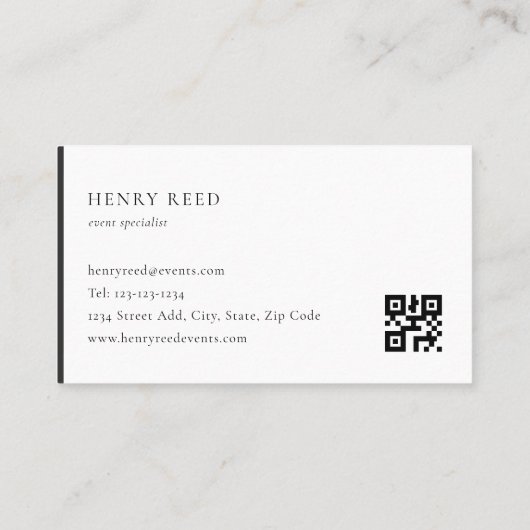 Carte De Visite Monogramme moderne classique Code QR (Dos)