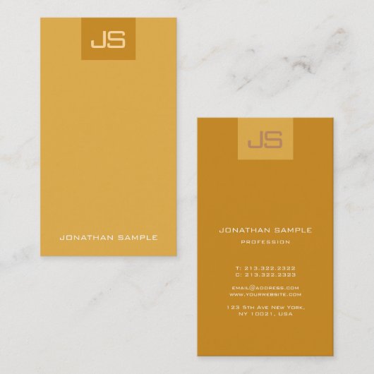 Carte De Visite Monogramme moderne créatif Modèle vertical tendanc (Devant / Derrière)