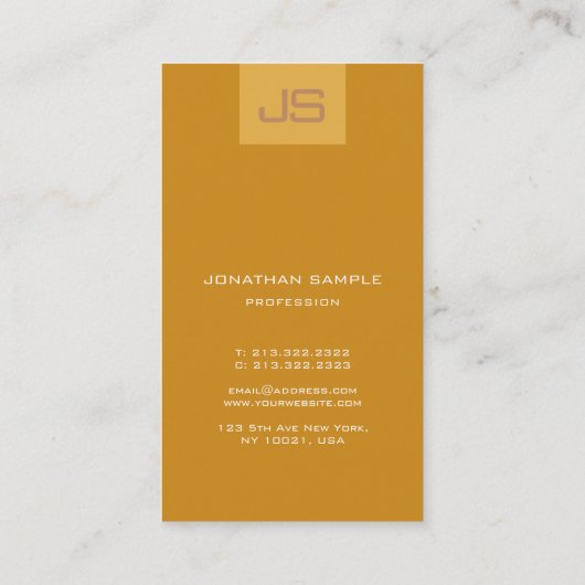 Carte De Visite Monogramme moderne créatif Modèle vertical tendanc (Dos)