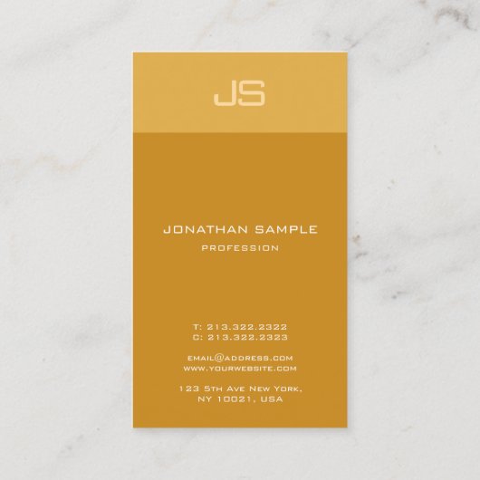 Carte De Visite Monogramme moderne créatif Modèle vertical tendanc (Dos)