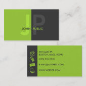 Carte De Visite Monogramme moderne de base de deux couleurs (Devant / Derrière)